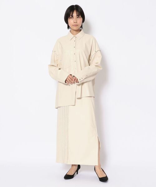 AULA AILA（アウラアイラ）の「AULA AILA（アウラ アイラ）別注ニットコンビレザースカート（スカート・レディース・アイボリー・1/0）」の20枚目の写真