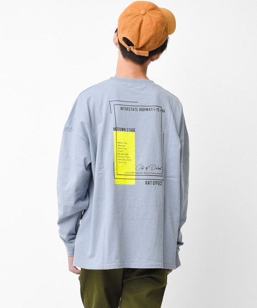 RAT EFFECT(ラットエフェクト)の「ネオンプリントロングTシャツ(Tシャツ/カットソー・キッズ・チャコールグレー/ライトブルー/グリーン/グレー/ブラック/オフホワイト/ホワイト系その他・160/140/120/130/150/170)」の7枚目の写真