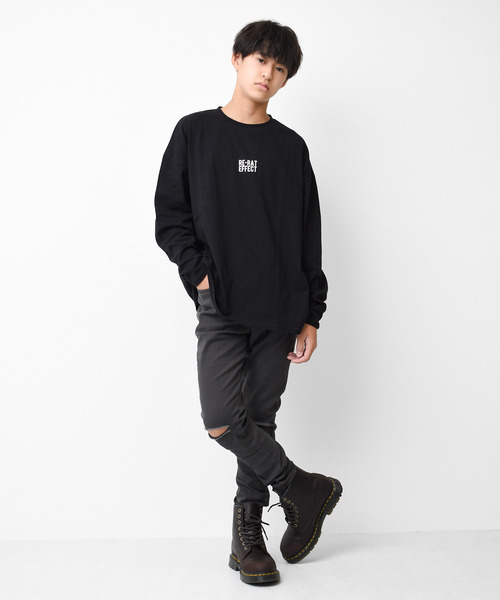 RAT EFFECT(ラットエフェクト)の「ネオンプリントロングTシャツ(Tシャツ/カットソー・キッズ・チャコールグレー/ライトブルー/グリーン/グレー/ブラック/オフホワイト/ホワイト系その他・160/140/120/130/150/170)」の22枚目の写真