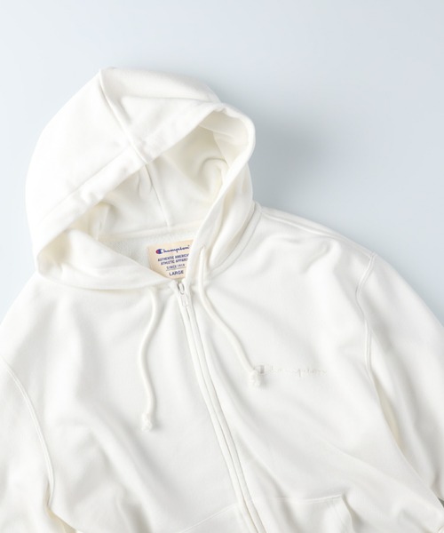 Champion（チャンピオン）の「【Champion】ロゴ刺繍ジップパーカー（パーカー・メンズ・ホワイト/グレー/ブラック・S/M/L/XL）」の6枚目の写真
