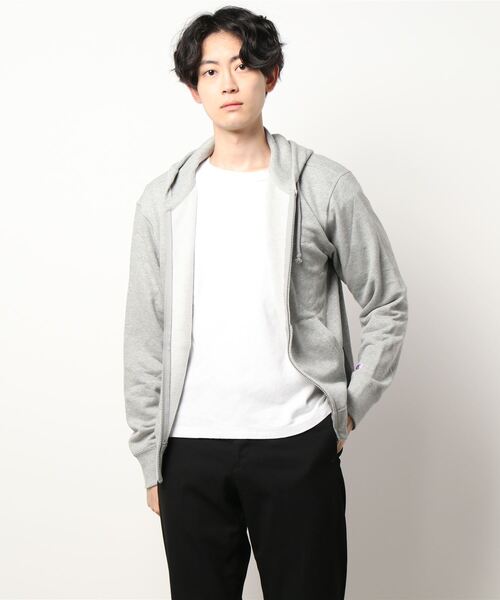 Champion（チャンピオン）の「【Champion】ロゴ刺繍ジップパーカー（パーカー・メンズ・ホワイト/グレー/ブラック・S/M/L/XL）」の21枚目の写真