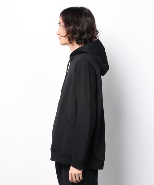 ATTACHMENT C/PE ダブルニットフーディー ブラック ATTACHMENT（アタッチメント）の「ダブルニットフーディー/C/PE DOUBLE
