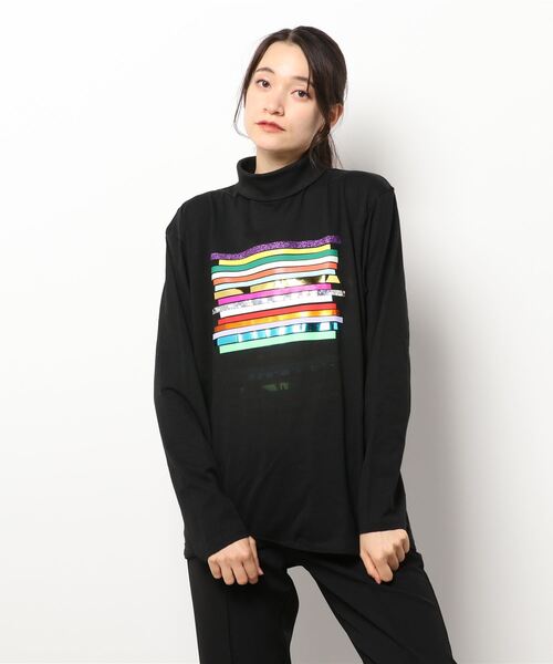 STARSTYLING(スタースタイリング)の「STARSTYLING/08-LS ANSELM TURTLE NECK LS(Tシャツ/カットソー・レディース・ホワイト/ブラック・M)」の1枚目の写真