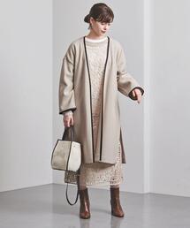 UNITED ARROWS | ＜UNITED ARROWS＞スムース パイピング ノーカラーコート Ｗ(ノーカラーコート)