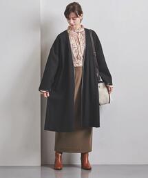 UNITED ARROWS | ＜UNITED ARROWS＞スムース パイピング ノーカラーコート Ｗ(ノーカラーコート)
