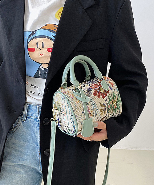 c.u.l(シーユーエル)の「【c.u.l】ジャガードフラワー 2wayミニボストンバッグ スモール cula273(ショルダーバッグ・レディース・ブラック系その他/グリーン/ブルー/ブラック/グリーン系その他・FREE)」の7枚目の写真