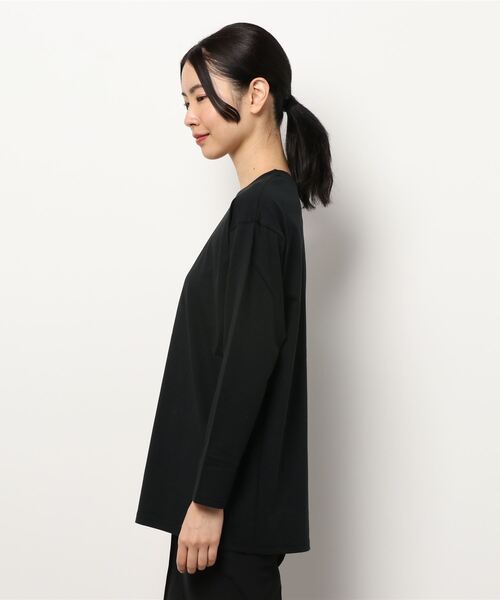 CAPRICIEUX LE'MAGE（カプリシューレマージュ）の「シルケットロンT（Tシャツ/カットソー・レディース・ホワイト/ブラック・FREE）」の3枚目の写真