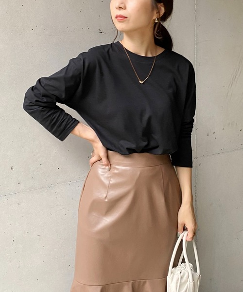 CAPRICIEUX LE'MAGE（カプリシューレマージュ）の「シルケットロンT（Tシャツ/カットソー・レディース・ホワイト/ブラック・FREE）」の11枚目の写真