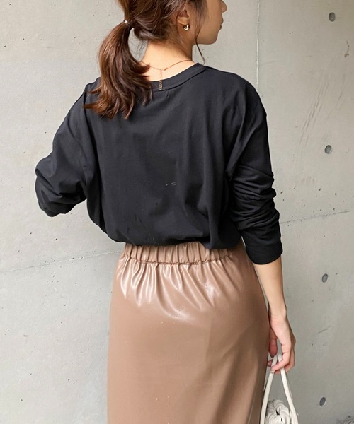 CAPRICIEUX LE'MAGE（カプリシューレマージュ）の「シルケットロンT（Tシャツ/カットソー・レディース・ホワイト/ブラック・FREE）」の10枚目の写真