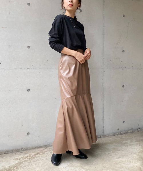 CAPRICIEUX LE'MAGE（カプリシューレマージュ）の「シルケットロンT（Tシャツ/カットソー・レディース・ホワイト/ブラック・FREE）」の8枚目の写真