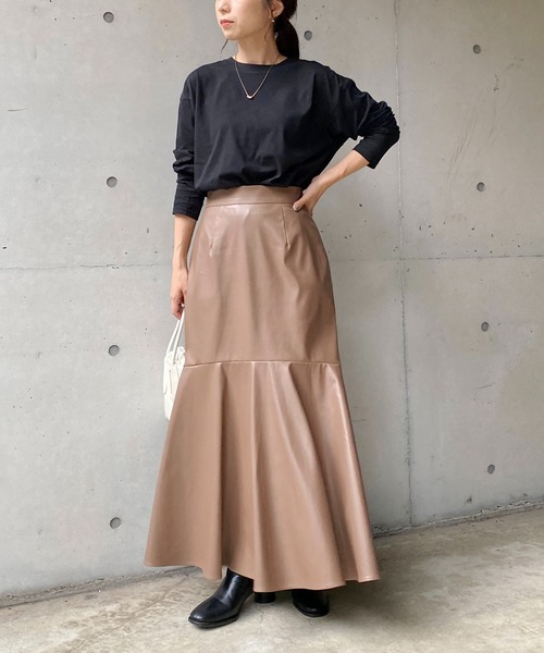 CAPRICIEUX LE'MAGE（カプリシューレマージュ）の「シルケットロンT（Tシャツ/カットソー・レディース・ホワイト/ブラック・FREE）」の7枚目の写真