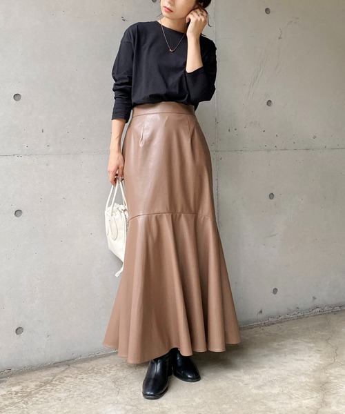 CAPRICIEUX LE'MAGE（カプリシューレマージュ）の「シルケットロンT（Tシャツ/カットソー・レディース・ホワイト/ブラック・FREE）」の6枚目の写真