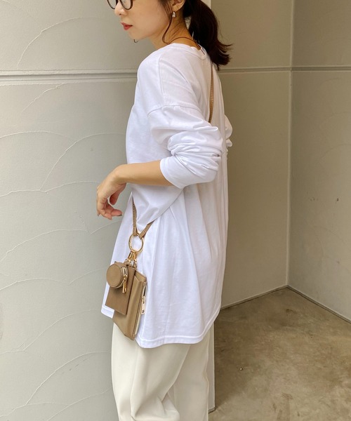 CAPRICIEUX LE'MAGE（カプリシューレマージュ）の「シルケットロンT（Tシャツ/カットソー・レディース・ホワイト/ブラック・FREE）」の17枚目の写真