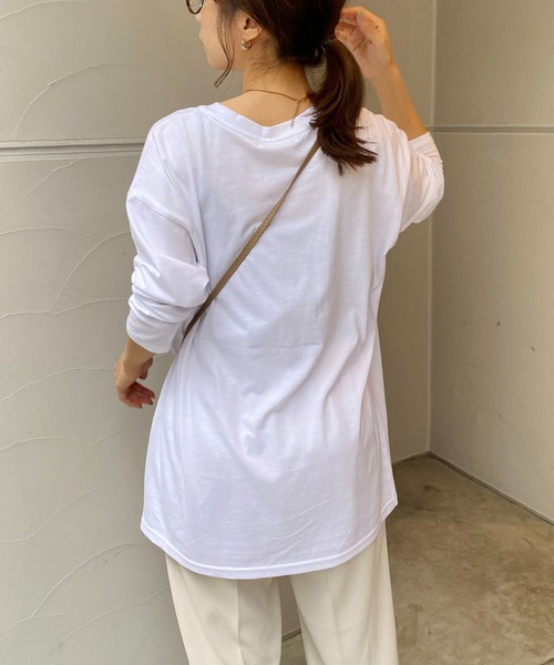 CAPRICIEUX LE'MAGE（カプリシューレマージュ）の「シルケットロンT（Tシャツ/カットソー・レディース・ホワイト/ブラック・FREE）」の16枚目の写真