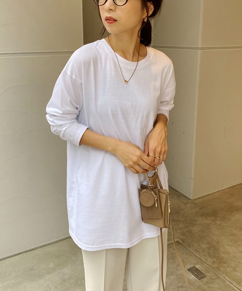 CAPRICIEUX LE'MAGE（カプリシューレマージュ）の「シルケットロンT（Tシャツ/カットソー・レディース・ホワイト/ブラック・FREE）」の15枚目の写真