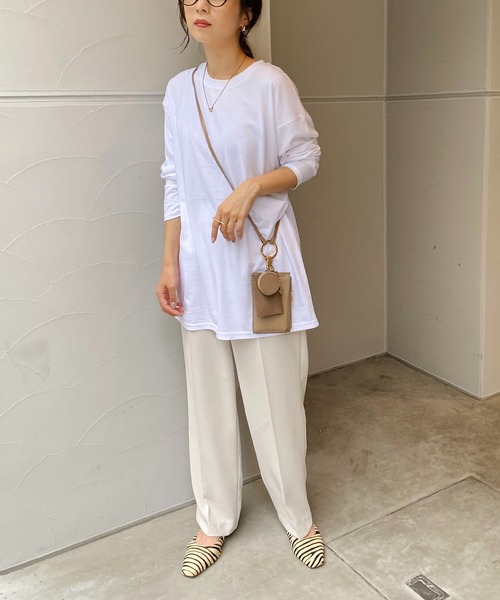 CAPRICIEUX LE'MAGE（カプリシューレマージュ）の「シルケットロンT（Tシャツ/カットソー・レディース・ホワイト/ブラック・FREE）」の13枚目の写真