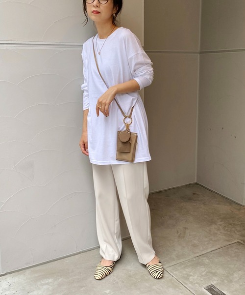 CAPRICIEUX LE'MAGE（カプリシューレマージュ）の「シルケットロンT（Tシャツ/カットソー・レディース・ホワイト/ブラック・FREE）」の12枚目の写真