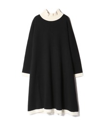 ESTNATION / バイカラーモックネックニットワンピース