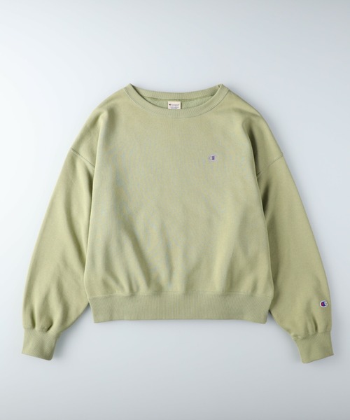 Champion（チャンピオン）の「【Champion】無地クルーネックトレーナー（スウェット・レディース・ブラウン/オリーブ/オフホワイト/ブルー/ダークグレー/ピンク/グレー/ケリー/パープル・M/L）」の22枚目の写真