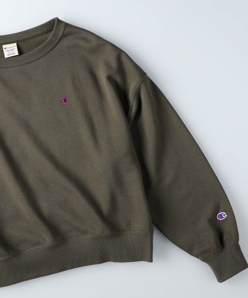 Champion（チャンピオン）の「【Champion】無地クルーネックトレーナー（スウェット・レディース・ブラウン/オリーブ/オフホワイト/ブルー/ダークグレー/ピンク/グレー/ケリー/パープル・M/L）」の15枚目の写真