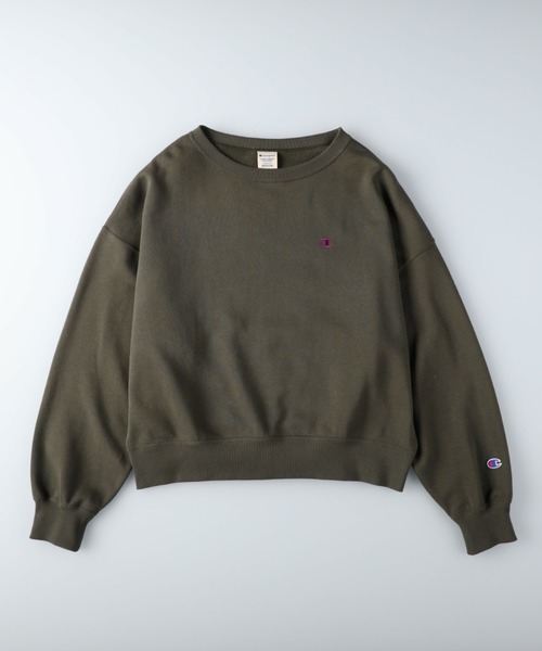 Champion（チャンピオン）の「【Champion】無地クルーネックトレーナー（スウェット・レディース・ブラウン/オリーブ/オフホワイト/ブルー/ダークグレー/ピンク/グレー/ケリー/パープル・M/L）」の16枚目の写真