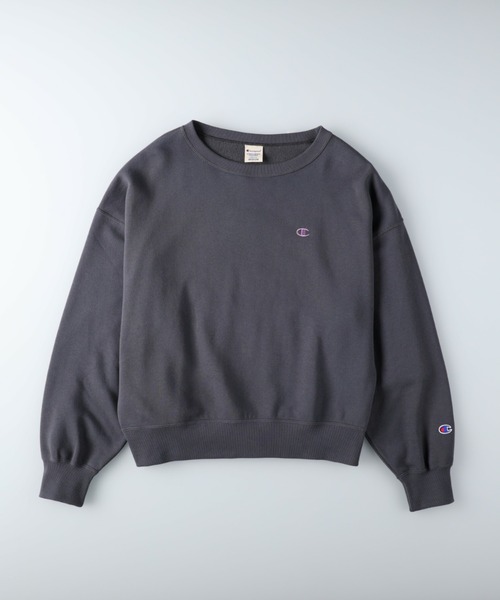 Champion（チャンピオン）の「【Champion】無地クルーネックトレーナー（スウェット・レディース・ブラウン/オリーブ/オフホワイト/ブルー/ダークグレー/ピンク/グレー/ケリー/パープル・M/L）」の12枚目の写真