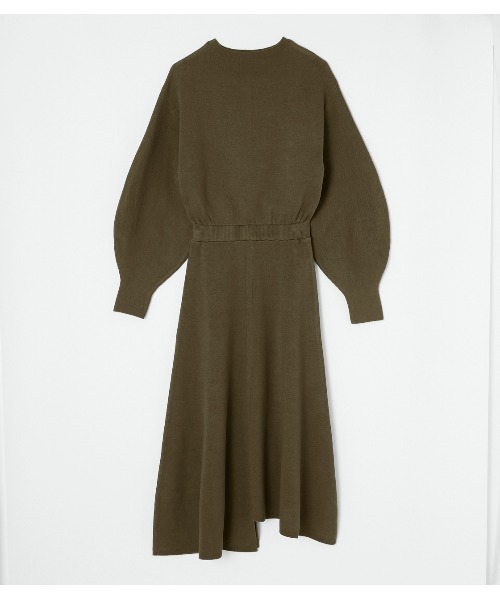 AZUL by moussy(アズールバイマウジー)の「【PLUS】ASYMMETRY DRAPE KNIT ONEPIECE/アシンメトリードレープニットワンピース(ワンピース・レディース・ダークカーキ/ライトブラウン/ブラック・SMALL/MEDIUM)」の17枚目の写真