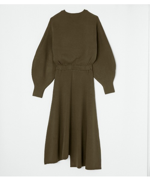 AZUL by moussy(アズールバイマウジー)の「【PLUS】ASYMMETRY DRAPE KNIT ONEPIECE/アシンメトリードレープニットワンピース(ワンピース・レディース・ダークカーキ/ライトブラウン/ブラック・SMALL/MEDIUM)」の20枚目の写真
