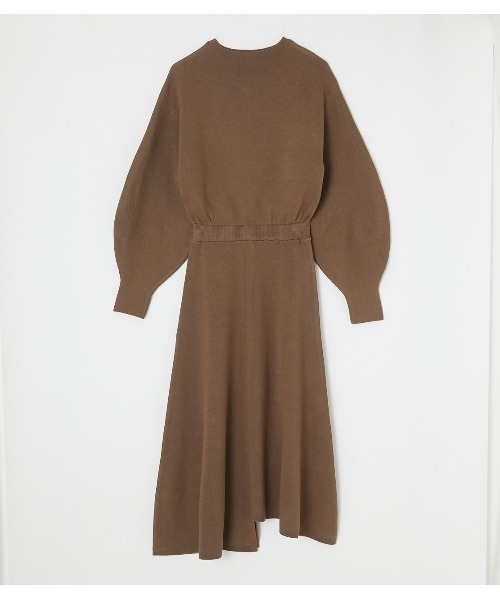 AZUL by moussy(アズールバイマウジー)の「【PLUS】ASYMMETRY DRAPE KNIT ONEPIECE/アシンメトリードレープニットワンピース(ワンピース・レディース・ダークカーキ/ライトブラウン/ブラック・SMALL/MEDIUM)」の13枚目の写真