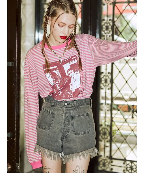 jouetie（ジュエティ）の「グランジムードロンT（Tシャツ/カットソー・レディース・ブラック/オフホワイト/その他1・MEDIUM）」の3枚目の写真