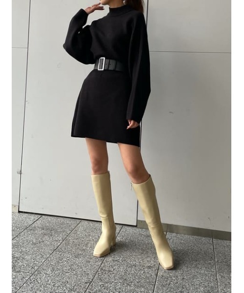 SLY（スライ）の「WAIST RIB KNIT OP/ウエストリブニットワンピース（ワンピース・レディース・アイボリー/ベージュ/ブラック・2/1）」の13枚目の写真