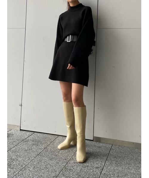 SLY（スライ）の「WAIST RIB KNIT OP/ウエストリブニットワンピース（ワンピース・レディース・アイボリー/ベージュ/ブラック・2/1）」の14枚目の写真