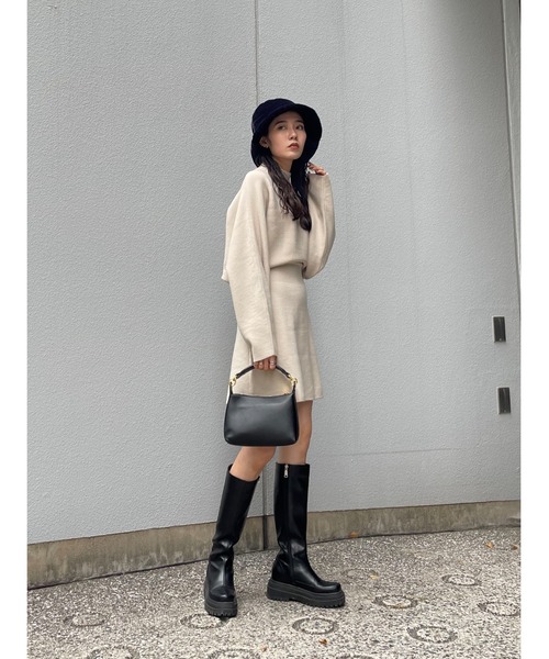 SLY（スライ）の「WAIST RIB KNIT OP/ウエストリブニットワンピース