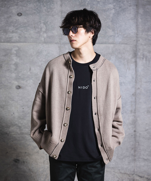 NIDO（ニド）の「バックオープンニットプルオーバー（ニット/セーター・メンズ・ブラック/ブルー/グレイッシュベージュ・M/L）」の6枚目の写真