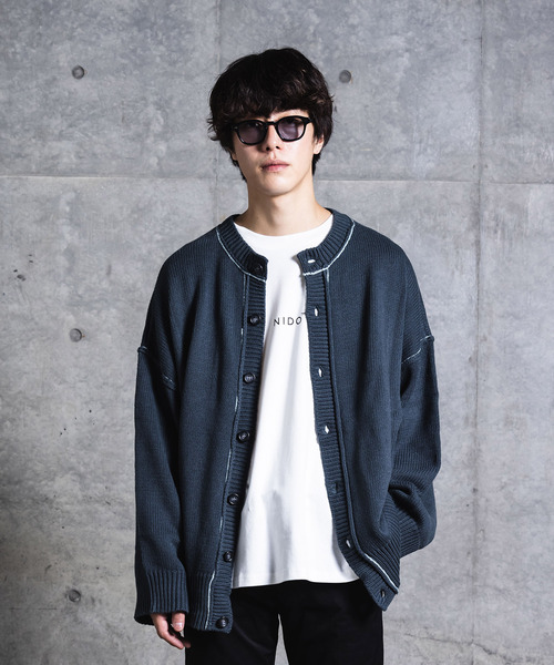 NIDO（ニド）の「バックオープンニットプルオーバー（ニット/セーター・メンズ・ブラック/ブルー/グレイッシュベージュ・M/L）」の16枚目の写真