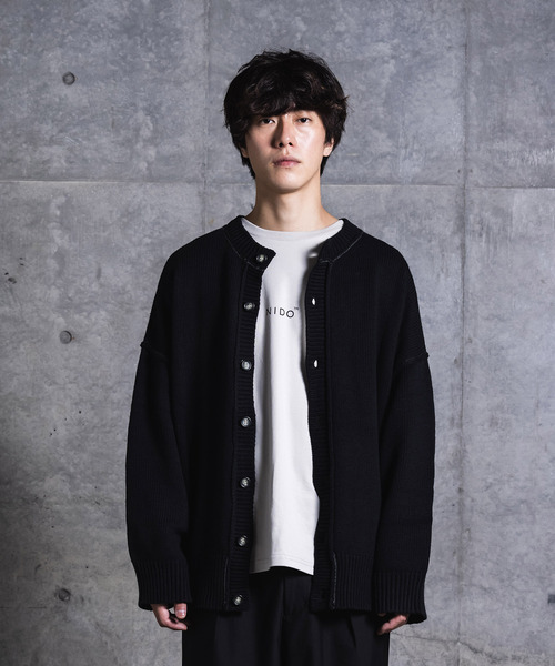 NIDO（ニド）の「バックオープンニットプルオーバー（ニット/セーター・メンズ・ブラック/ブルー/グレイッシュベージュ・M/L）」の19枚目の写真