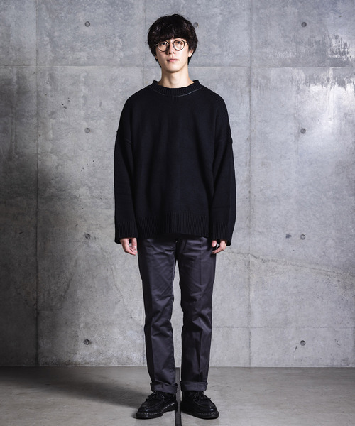 NIDO（ニド）の「バックオープンニットプルオーバー（ニット/セーター・メンズ・ブラック/ブルー/グレイッシュベージュ・M/L）」の14枚目の写真