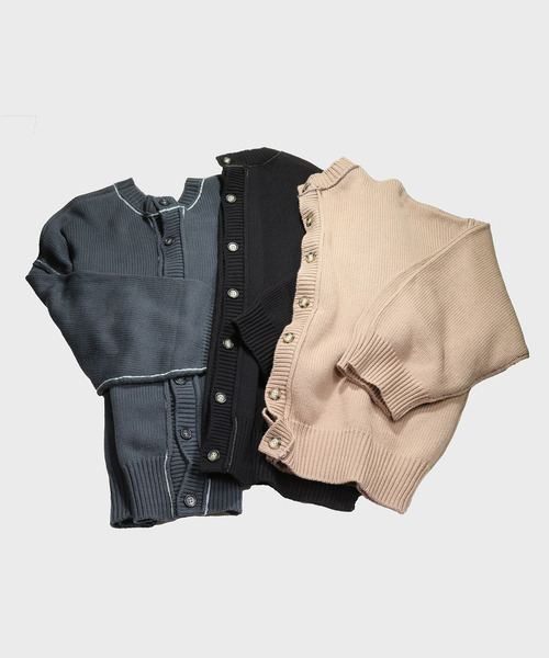 NIDO（ニド）の「バックオープンニットプルオーバー（ニット/セーター・メンズ・ブラック/ブルー/グレイッシュベージュ・M/L）」の13枚目の写真