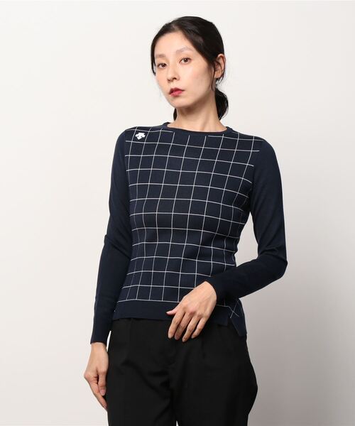 デサントゴルフ(DESCENTEGOLF) ウィンドペンクルーネックセーター DESCENTE GOLF（デサントゴルフ）の「デサントゴルフ ゴルフウェア