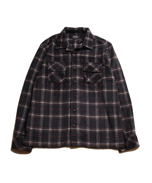 SURREAL（シュルリアル）の「【S.U.R/エスユーアール】HEAVY WEIGHT O/C CHECK SHIRT（シャツ/ブラウス・メンズ・ベージュ/ブラック/レッド・LARGE/MEDIUM/X-LARGE/SMALL）」の2枚目の写真