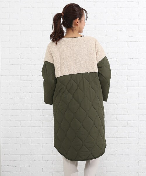 SHOO・LA・RUE（シューラルー）の「◆ボア切替キルティング中綿コート（その他アウター・レディース・ブラック/カーキ/サンドベージュ・03/02/04）」の18枚目の写真