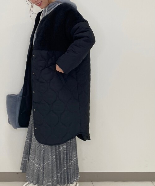 SHOO・LA・RUE（シューラルー）の「◆ボア切替キルティング中綿コート（その他アウター・レディース・ブラック/カーキ/サンドベージュ・03/02/04）」の17枚目の写真