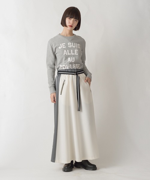 La SRIC(ラスリック)の「La SRIC / サイドラインフレアSK(スカート・レディース・グレー/アイボリー・38)」の4枚目の写真