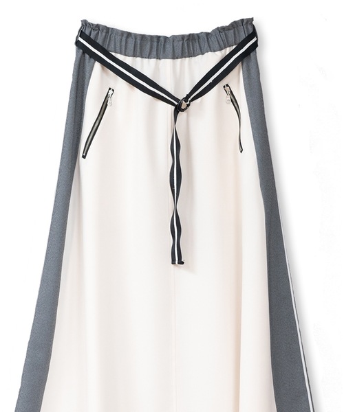 La SRIC(ラスリック)の「La SRIC / サイドラインフレアSK(スカート・レディース・グレー/アイボリー・38)」の10枚目の写真