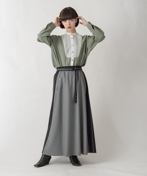 La SRIC(ラスリック)の「La SRIC / サイドラインフレアSK(スカート・レディース・グレー/アイボリー・38)」の14枚目の写真