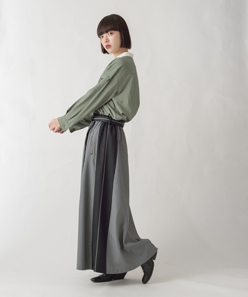 La SRIC(ラスリック)の「La SRIC / サイドラインフレアSK(スカート・レディース・グレー/アイボリー・38)」の15枚目の写真