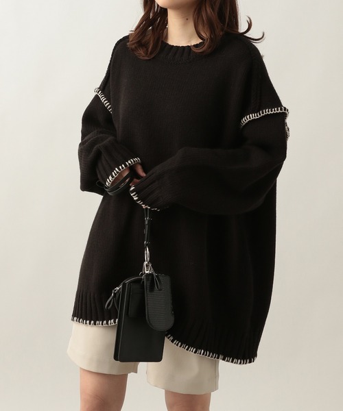 Heather（ヘザー）の「アウトリンキングニット  259743（ニット/セーター・レディース・ブラック/グリーン/アイボリー・FREE）」の7枚目の写真