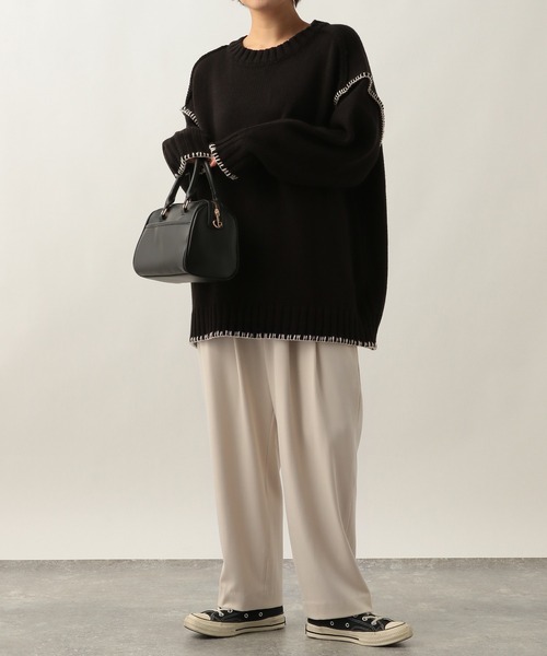 Heather（ヘザー）の「アウトリンキングニット  259743（ニット/セーター・レディース・ブラック/グリーン/アイボリー・FREE）」の10枚目の写真