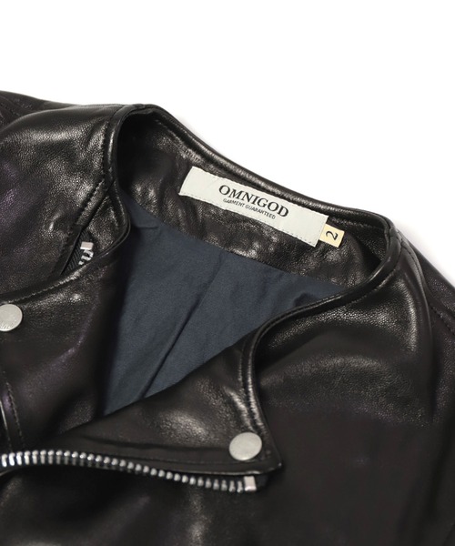 OMNIGOD womens / オムニゴッド] ラムレザー ライダースジャケット