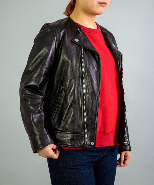 OMNIGOD womens / オムニゴッド] ラムレザー ライダースジャケット